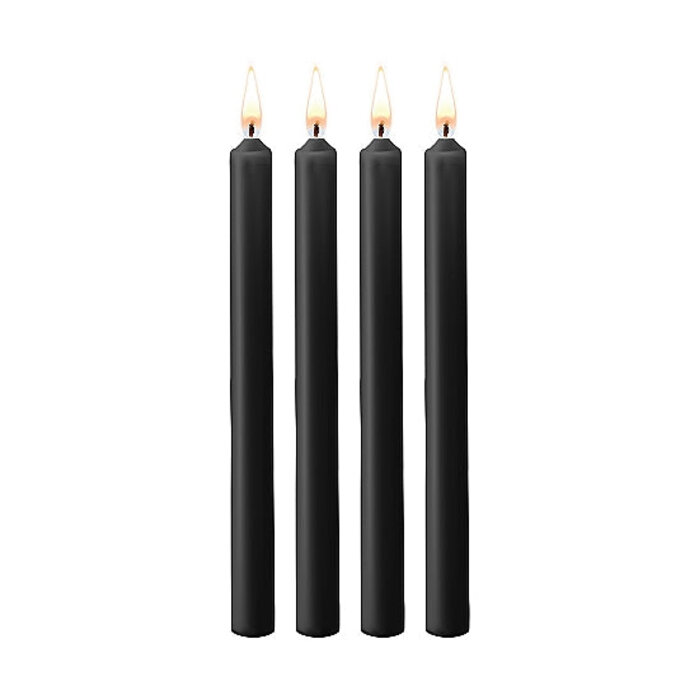 Teasing Wax Candles - Large - 4 Pack - Paraffin - Black