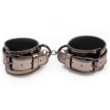 Shadow Grip Gunmetal Faux Leather Handcuffs