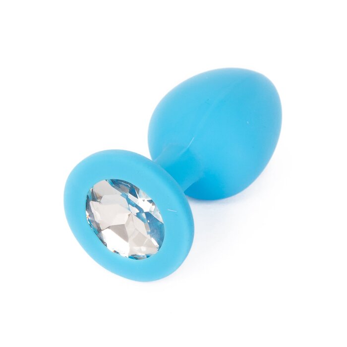 Jewellery Blue Silicone Diamond Butt Plug