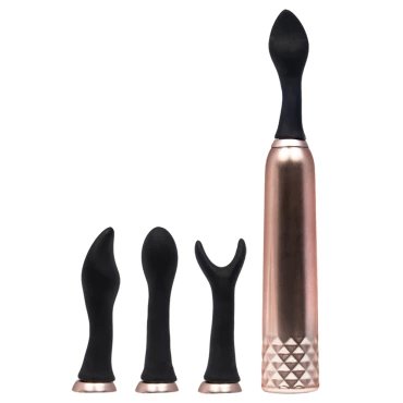 Threesome Rose Gold Rechargeable Vibrator & Stimulator Set