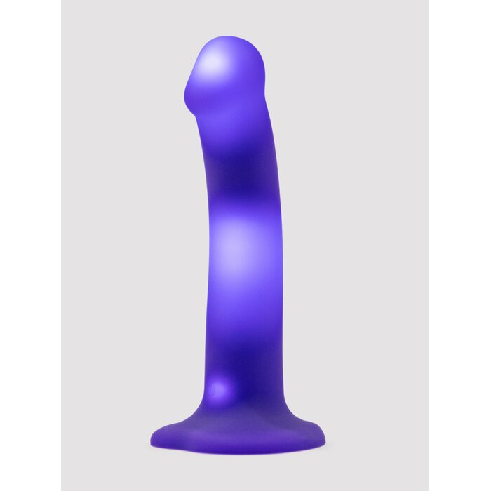 Strap-On-Me Soft Touch Silicone Glow LED Dildo 6.5 Inch - Purple
