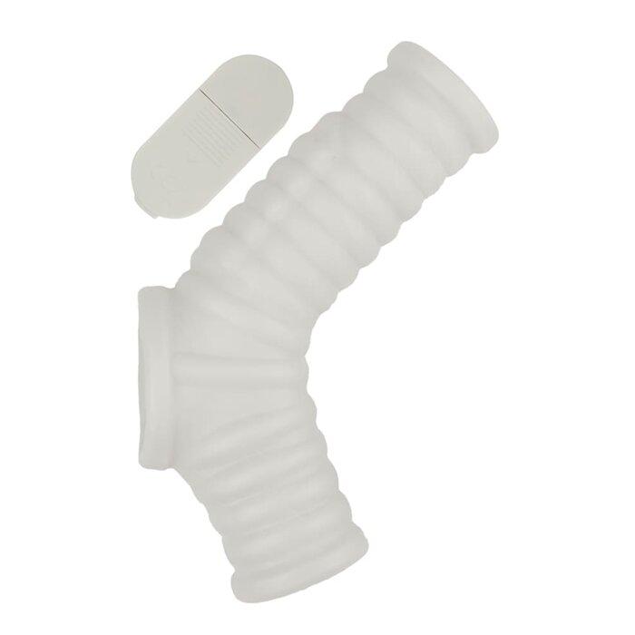 Vibrating Ribbed Fit Power Sleeve - White