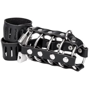 Gates of Hell Chastity Cage - Padlocked With Cock & Ball Strap
