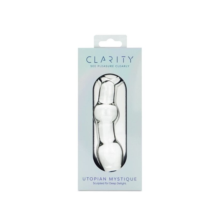 Clarity Utopian Mystique Ribbed Glass Anal Dildo: 5.2 Inch Ribbed Comfort for Anal Exploration