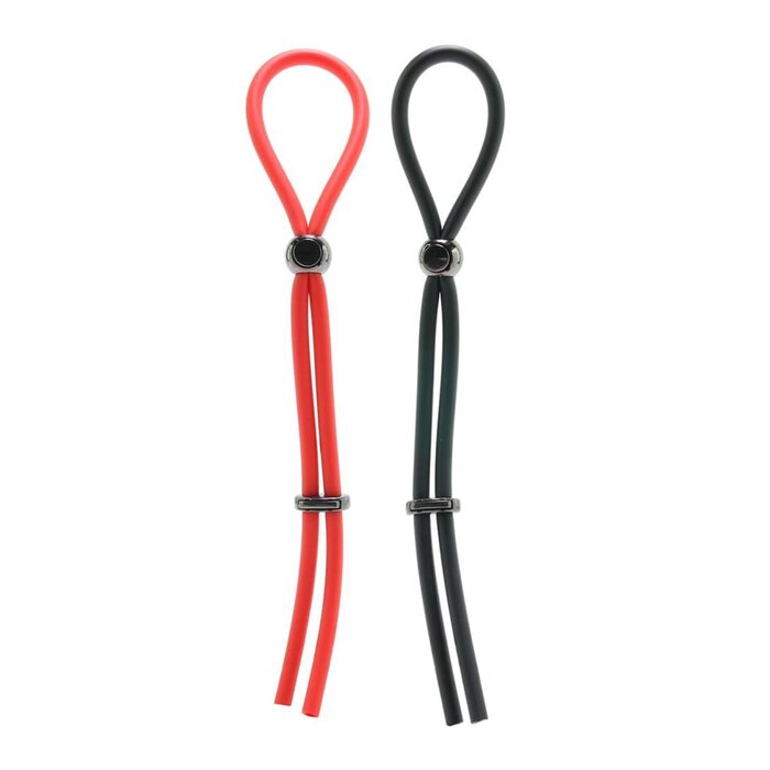 My Cock Ring Extreme Cock Tie - 2 Pack - Black/Red