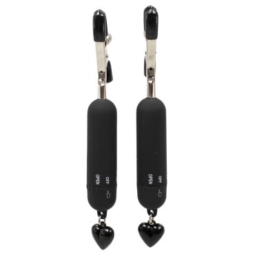 Hot Crush Black Vibrating Nipple Clamps