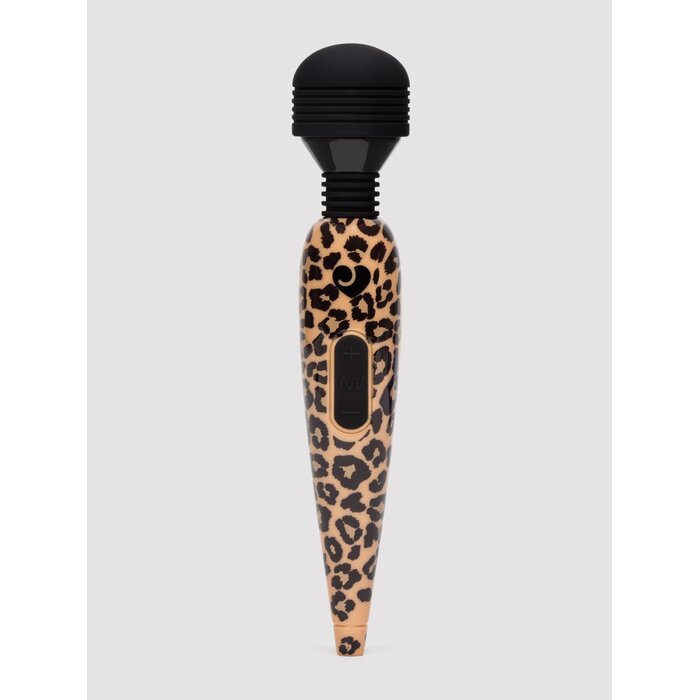 Lovehoney Deluxe Rechargeable Mini Leopard Massage Wand Vibrator - Brown