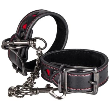 Sinful Shackles Faux Leather Heart Ankle Cuffs