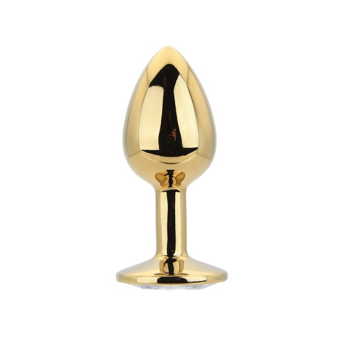 Toosh Gold Metal Butt Plug Small Clear Stone