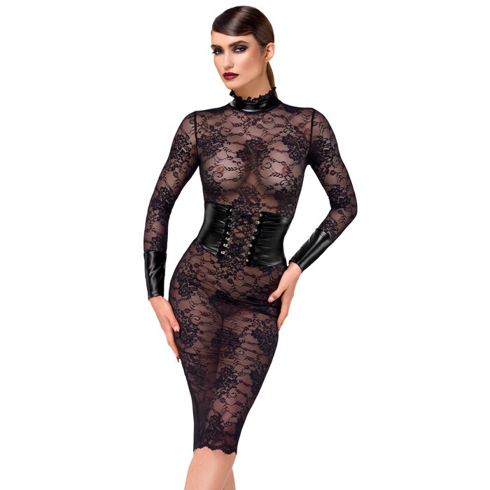 Noirelle Lace Corset Midi Dress