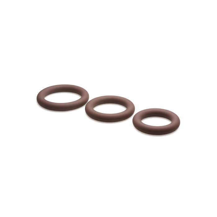Jock Discrete Silicone Cock Ring Set - Chocolate