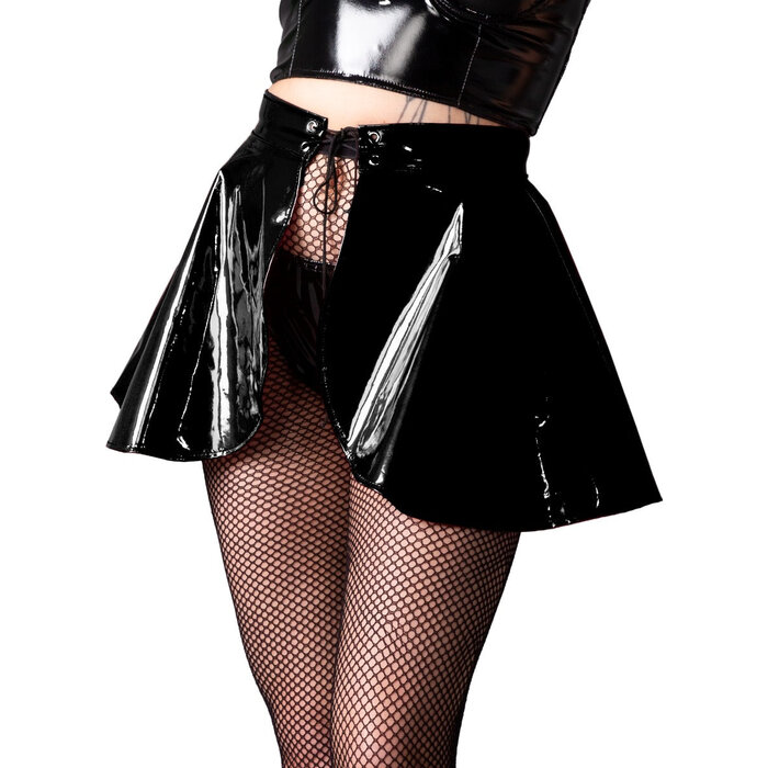 Swirl PVC Skirt Black