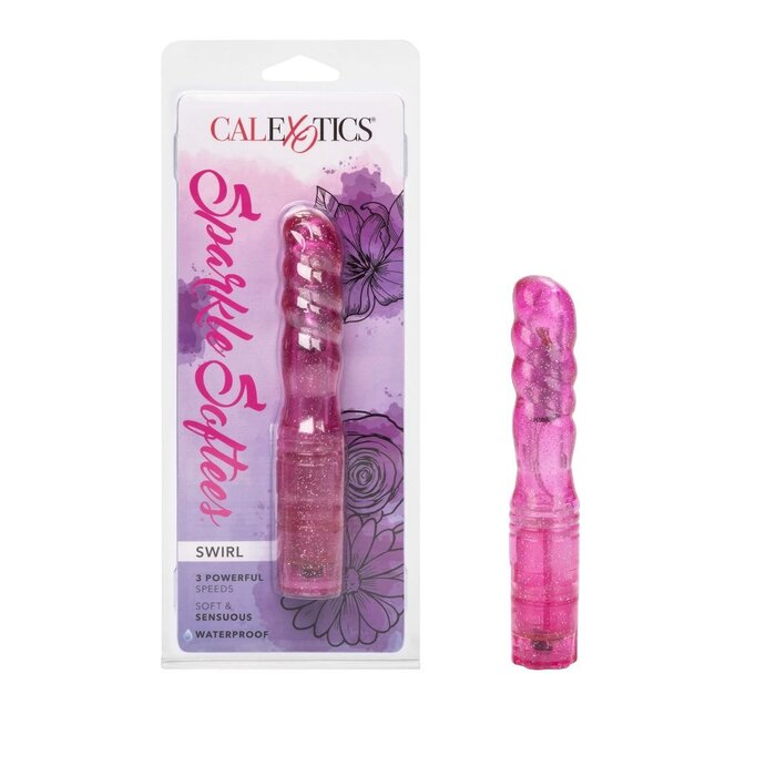 CalExotics Sparkle Softees Swirl: Waterproof Soft Swirled Vibrator with Multi-Speed Vibrations