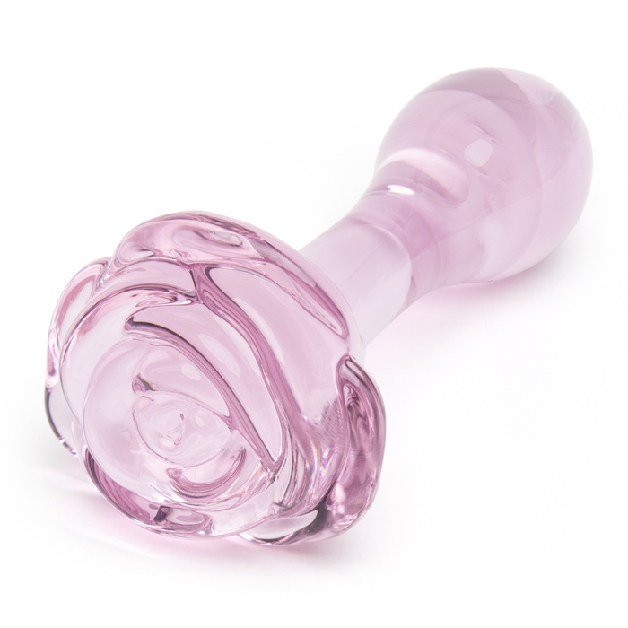 Lovehoney Full Bloom Small Rose Glass Butt Plug 3.5 Inch