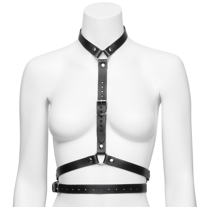 DOMINIX Deluxe Leather Harness with Collar