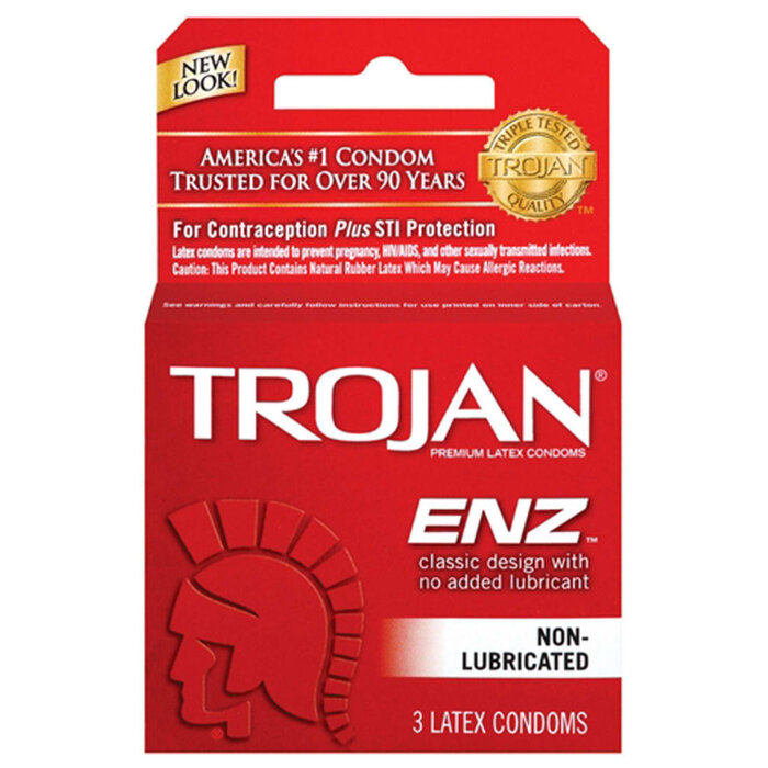 Trojan Regular ENZ Non-Lubricated Condoms - 3 Pack