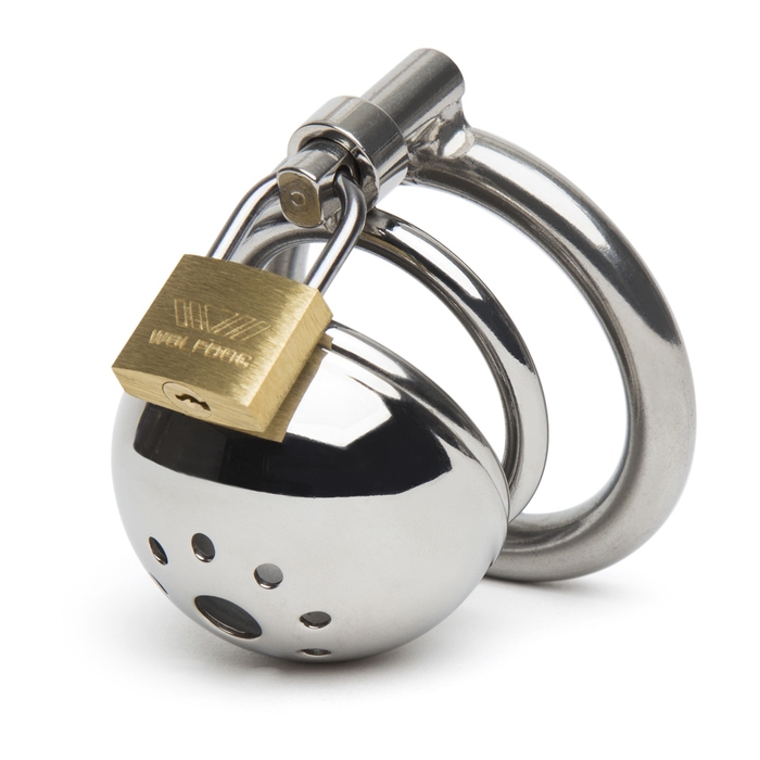 Master Series Solitary Stainless Steel Locking Chastity Cage