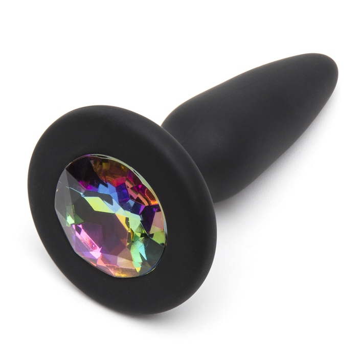 Glams Silicone Mini Butt Plug with Rainbow Crystal 3 Inch