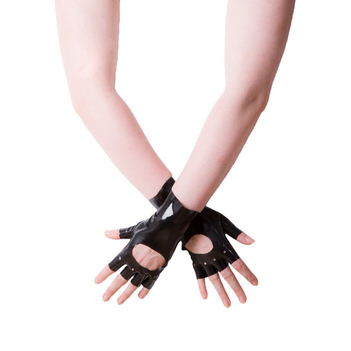 Seamless Fingerless Short Latex Gloves
