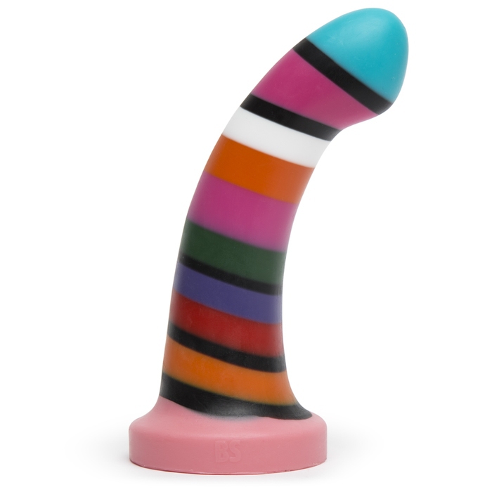 BS G-Spot Lines Paris Curved Silicone Dildo 6.5 Inch