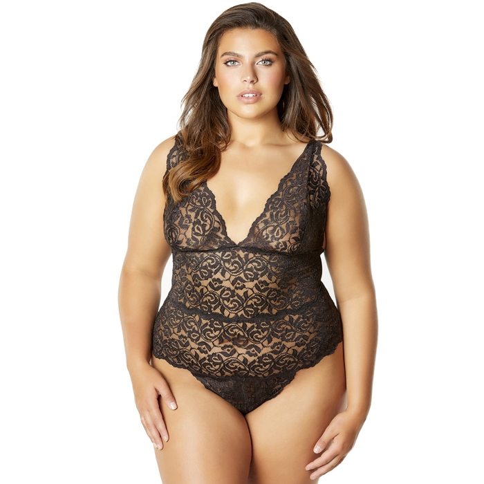 Oh La La Cheri Curves Plus Size Black Lace Body