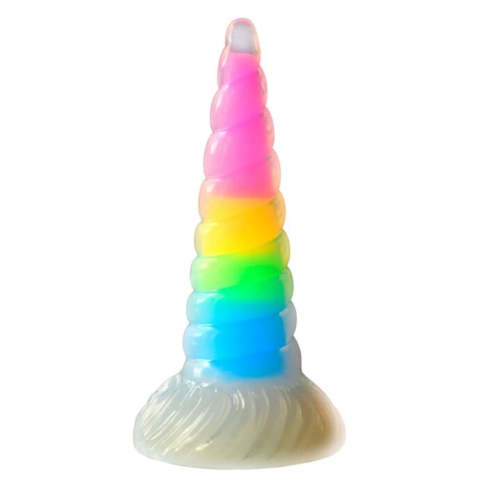 Creature Cocks - Uni-Glow Glow-in-the-Dark Rainbow Silicone Dildo