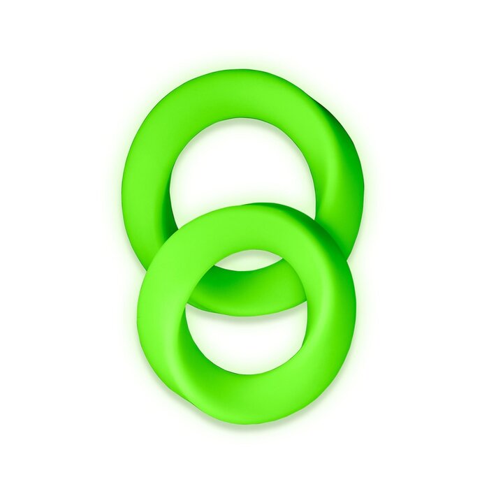 Ouch! Glow in the Dark 2-Piece Cock Ring Set