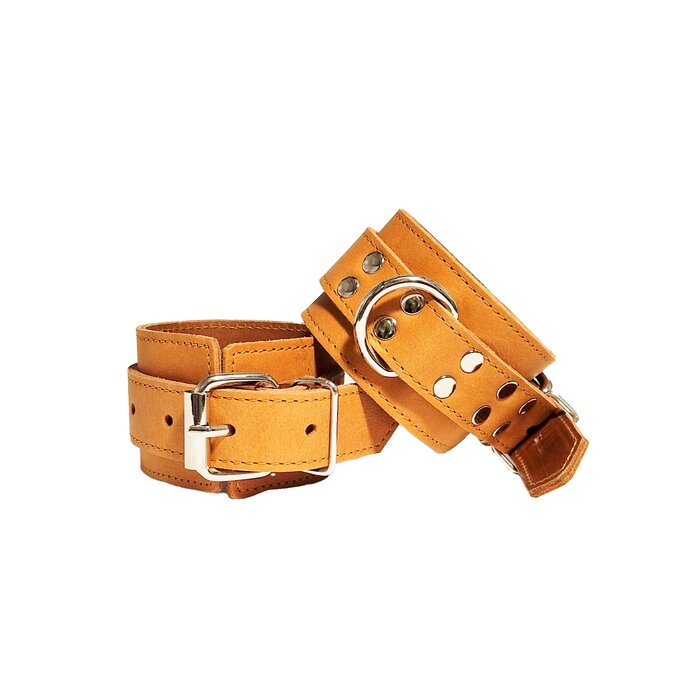 Tan Leather Wrist Cuffs