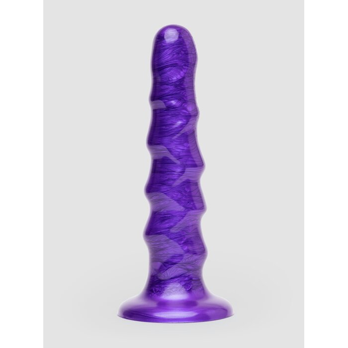 Lovehoney New Wave Metallic Wavy Textured Dildo 6.5 Inch - Purple