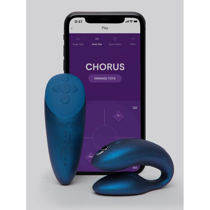 We-Vibe Chorus App and Remote Controlled Rechargeable Couple's Vibrator - Blue
