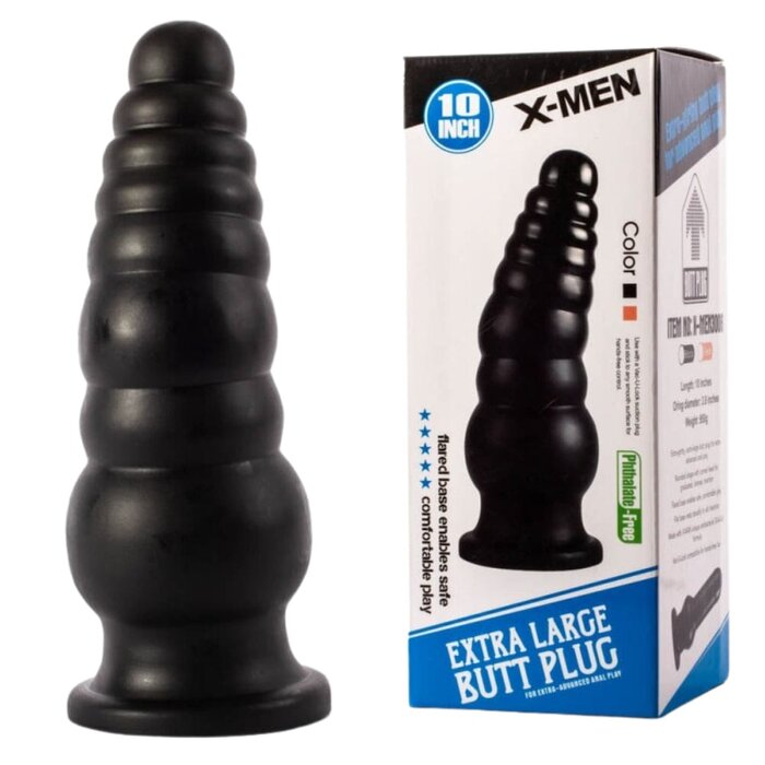 Fantasy Big Black Anal Butt Plug: 10 Inch Thick Tentacle Dildo