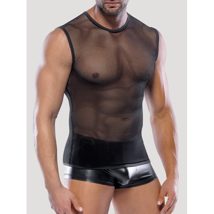 Svenjoyment Black Fishnet Top - M / L - Black