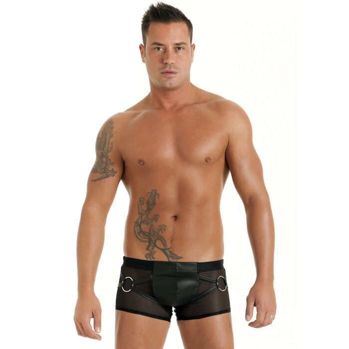 Xander Fishnet & Leatherette O-Ring Boxers