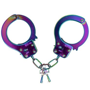 Shiny B!tch Holographic Stainless Steel Handcuffs