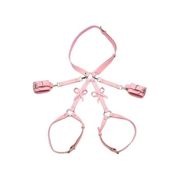 Bondage Harness with Bows - Pink - X-Large/2 X-Large