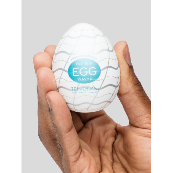 TENGA Egg Wavy II Textured Male Masturbator - White