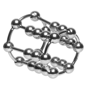 Glans Gauntlet Beaded Stainless Steel Caged Cock Ring