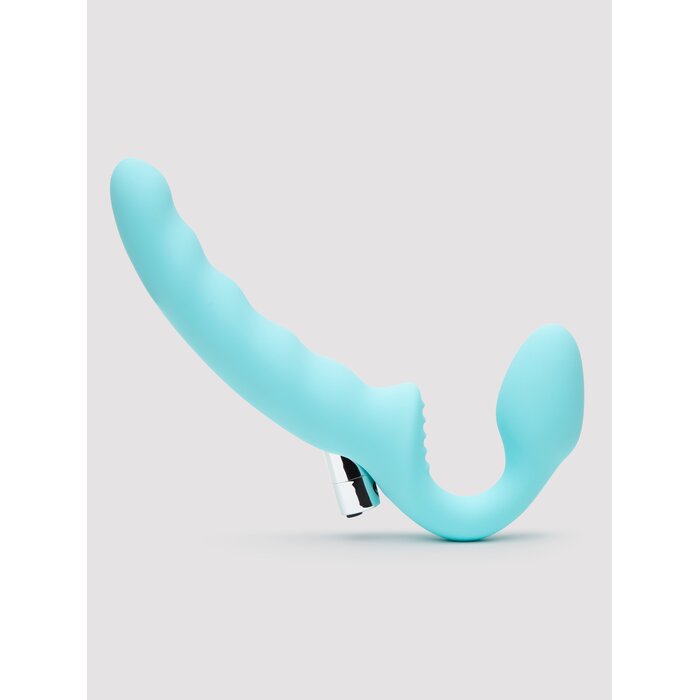 Lovehoney Posable Rechargeable Vibrating Strapless Strap-On - Blue