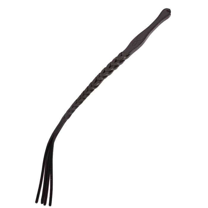 Black Plaited Leather Whip