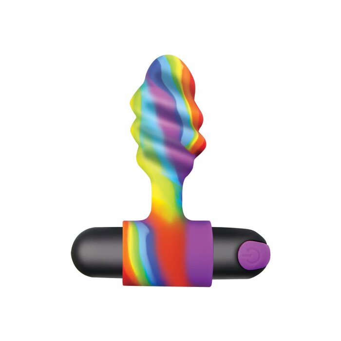 Bang! Vibrating Rainbow Butt Plug