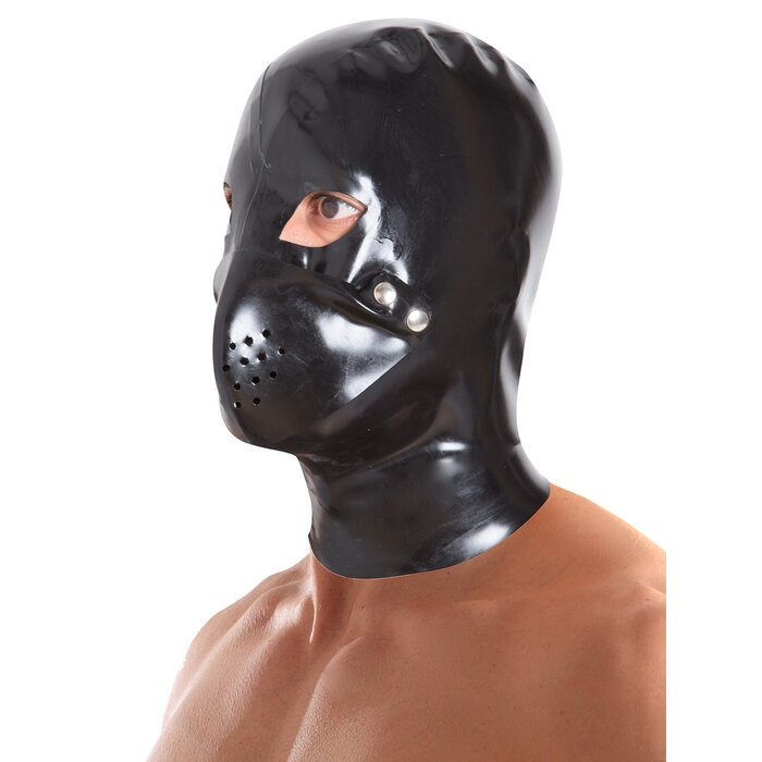 Men's Latex Hood with Removable Muzzle