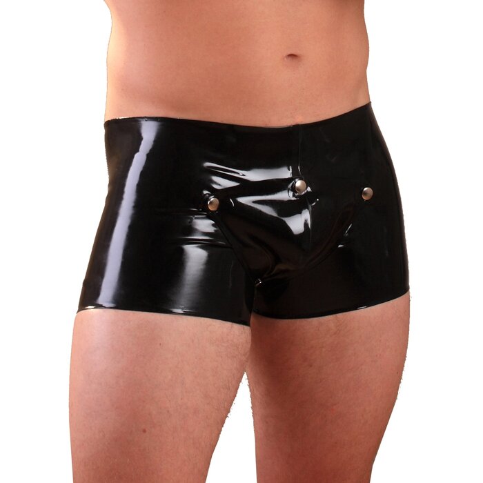 Keyhole Latex Boxers With Detachable Pouch