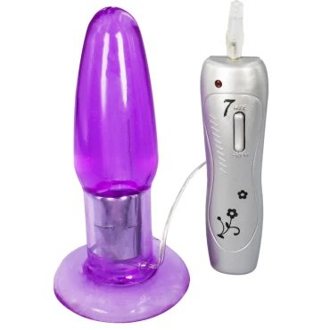 Vibro Pulsar 7-Speed Purple Vibrating Butt Plug - 3.5 Inch