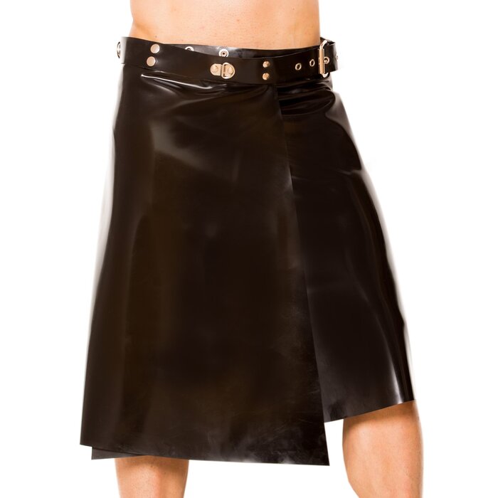 Black Heavy Latex Kilt