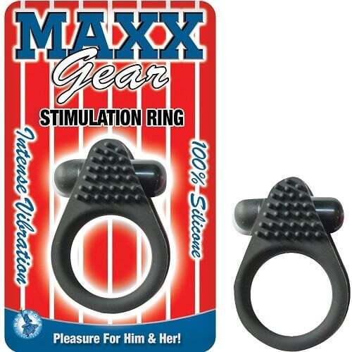 Maxx Gear Vibrating Cock Ring with Clitoral Stimulation Black