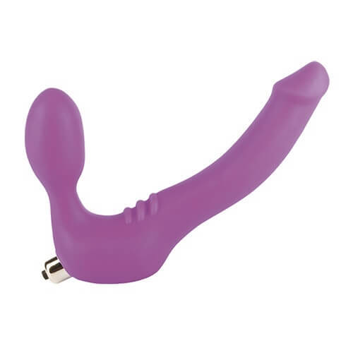 Simply Strapless Large Strap On Vibrator -Purple