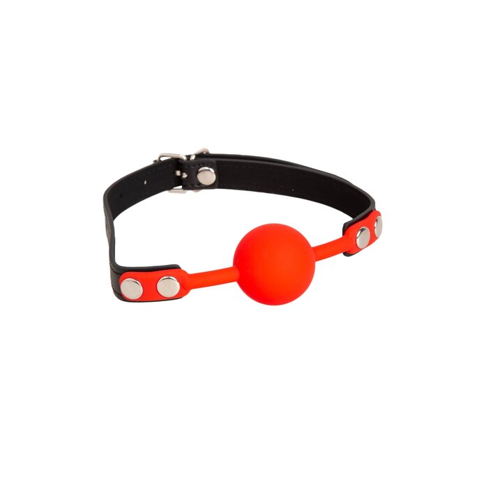 Black & Red Silicone Ball Gag