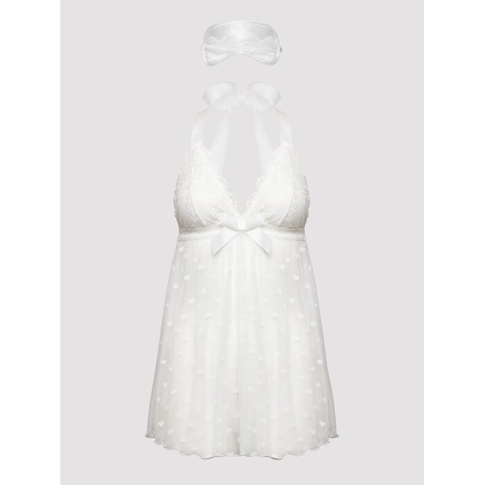 Lovehoney Plus Size White Lace Babydoll Gift Set - One Size Queen - White