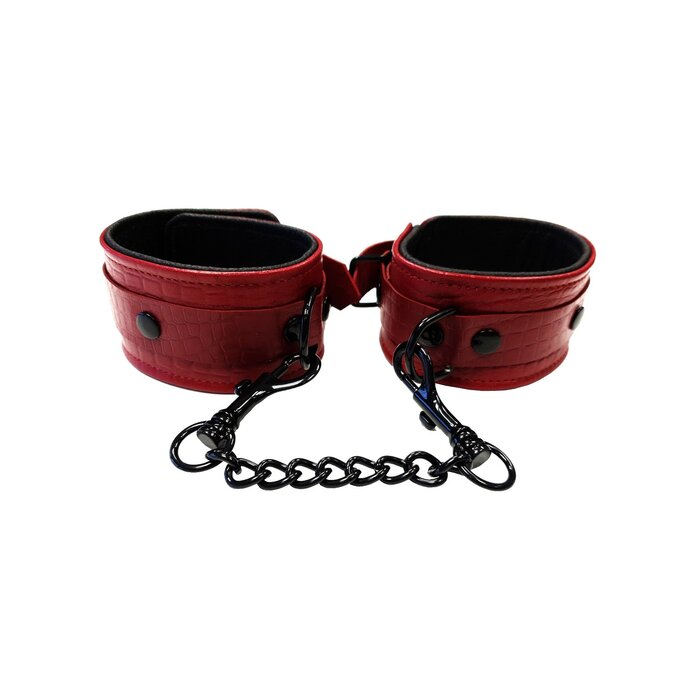 Burgundy Anaconda Print Wrist Cuffs