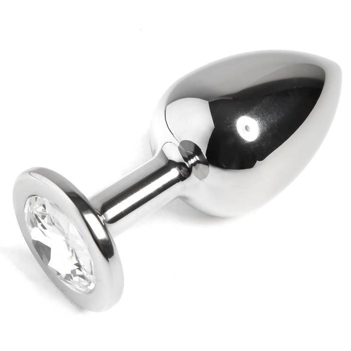 Rosebuds Stainless Steel Swarovski Crystal Butt Plug 3.5 Inch